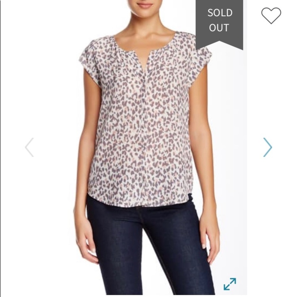 Joie Iva Animal Print Silk Blouse / Size Medium